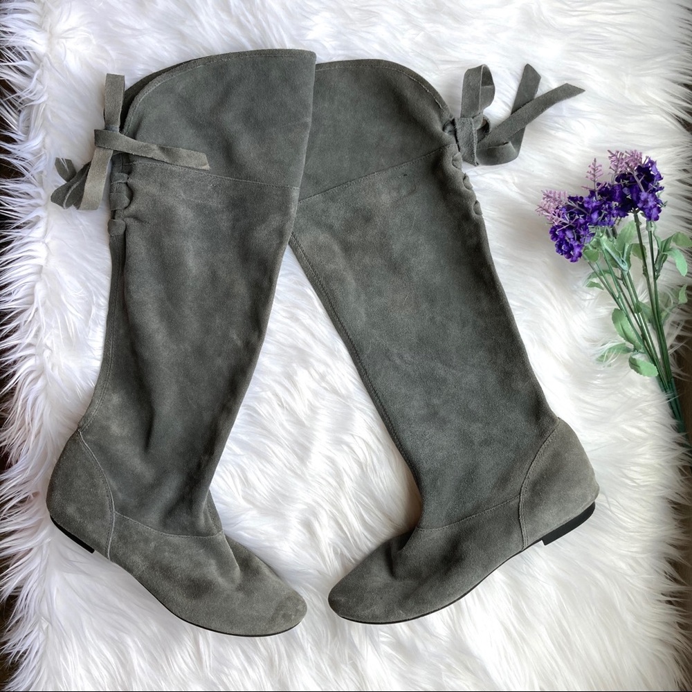 Steve Madden Gray Knee High Soft Leather Boots